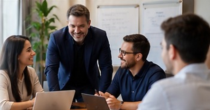 Equipe comercial reunida em uma conversa de planejamento